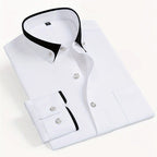 Max - Men's Contrast Collar Button-Down Dress Shirt