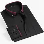 Max - Men's Contrast Collar Button-Down Dress Shirt