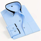 Max - Men's Contrast Collar Button-Down Dress Shirt