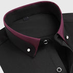 Max - Men's Contrast Collar Button-Down Dress Shirt