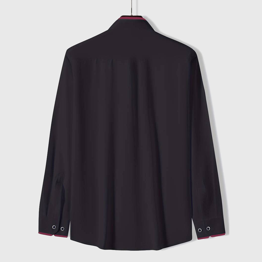 Max - Men's Contrast Collar Button-Down Dress Shirt