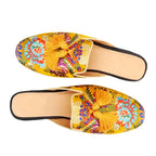 Maximus - Men's Floral Embroidered Tassel Mules