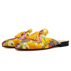 Maximus - Men's Floral Embroidered Tassel Mules