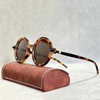 Mykonos - Round Frame Sunglasses with Tortoiseshell Accents