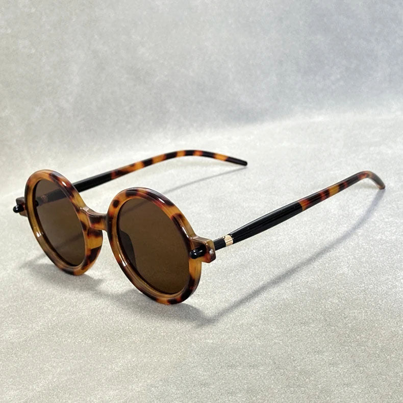 Mykonos - Round Frame Sunglasses with Tortoiseshell Accents