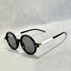 Mykonos - Round Frame Sunglasses with Tortoiseshell Accents