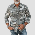 Nicholas - Men's Camouflage Print Button-Down Shirt