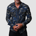 Nicholas - Men's Camouflage Print Button-Down Shirt
