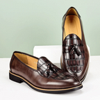 Nico - Men's Croc-Embossed Tassel Loafers