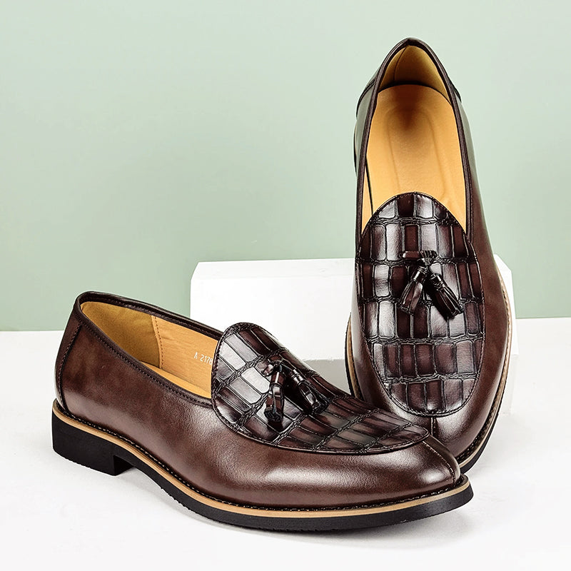 Nico - Men's Croc-Embossed Tassel Loafers