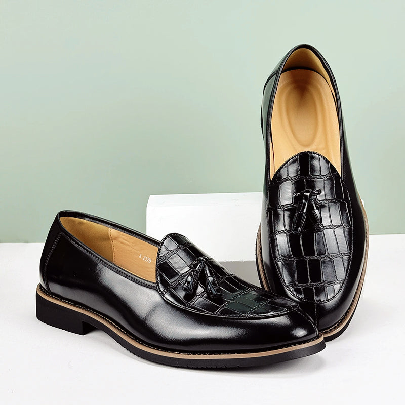 Nico - Men's Croc-Embossed Tassel Loafers