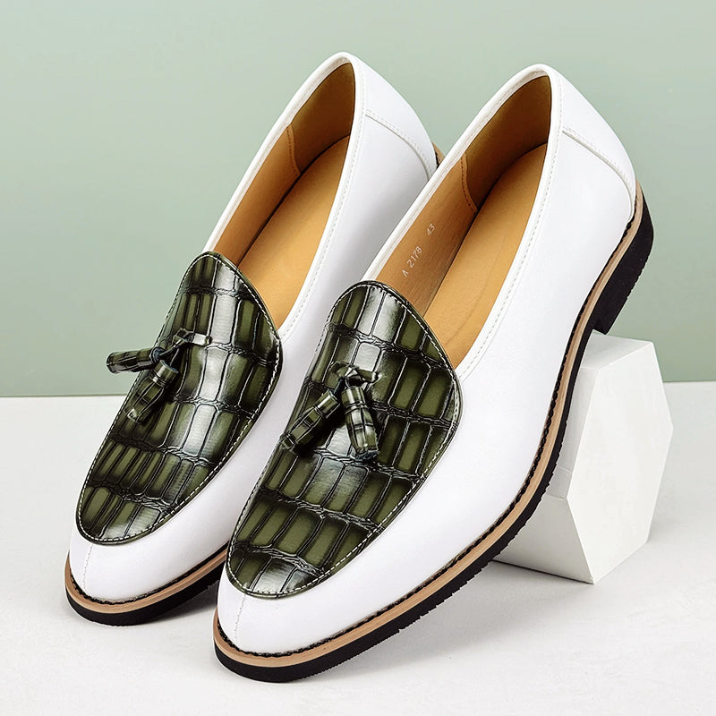 Nico - Men's Croc-Embossed Tassel Loafers