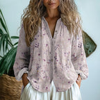 Nora - Women's Button-Front botanical Shirt