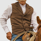 Norbert - Men's Herringbone Button-Front Vest