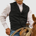 Norbert - Men's Herringbone Button-Front Vest