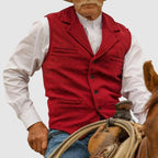 Norbert - Men's Herringbone Button-Front Vest