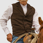 Norbert - Men's Herringbone Button-Front Vest