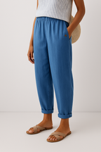 Odessa - Women's Straight-Leg Cropped Pants with Rolled Cuffs