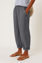 Odessa - Women's Straight-Leg Cropped Pants with Rolled Cuffs
