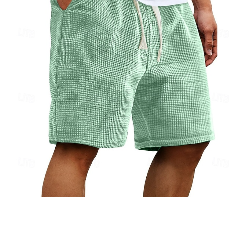 Omer - Men's Waffle-Textured Drawstring Shorts