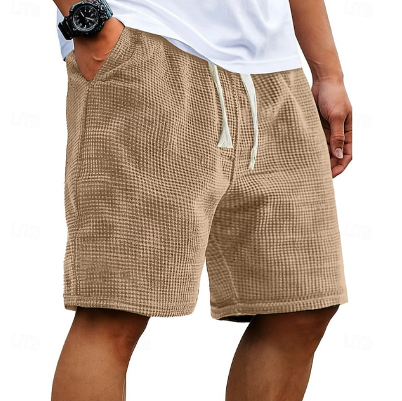 Omer - Men's Waffle-Textured Drawstring Shorts