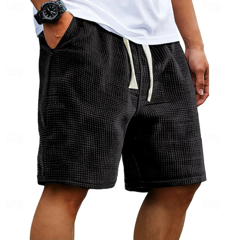 Omer - Men's Waffle-Textured Drawstring Shorts