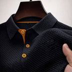 Owen - Men's Contrast Placket Waffle-Knit Polo