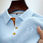 Owen - Men's Contrast Placket Waffle-Knit Polo
