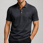 Owen - Men's Contrast Placket Waffle-Knit Polo