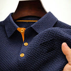 Owen - Men's Contrast Placket Waffle-Knit Polo