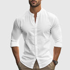 Parker - Men's Mandarin Collar Button-Front Shirt