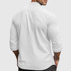 Parker - Men's Mandarin Collar Button-Front Shirt