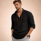 Patrick - Men's Button-Placket Linen Henley Shirt