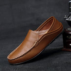Paul - Men's Leather Moc Toe Slip-On Loafers
