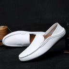Paul - Men's Leather Moc Toe Slip-On Loafers