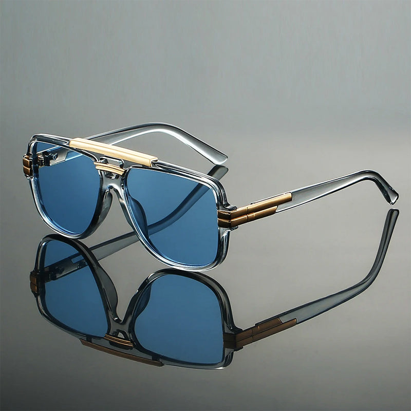 Positano - Geometric Acetate Aviator Sunglasses with Metal Bridge