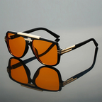 Positano - Geometric Acetate Aviator Sunglasses with Metal Bridge