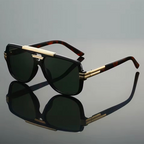 Positano - Geometric Acetate Aviator Sunglasses with Metal Bridge