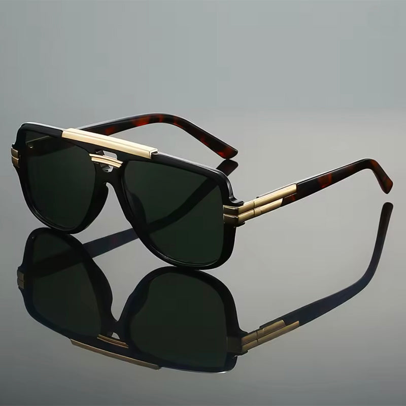 Positano - Geometric Acetate Aviator Sunglasses with Metal Bridge
