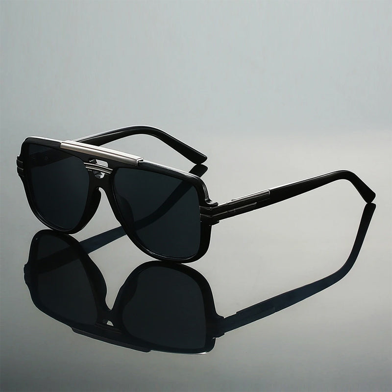 Positano - Geometric Acetate Aviator Sunglasses with Metal Bridge