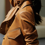 Raelynn - Women's Cropped Oversized Leather Jacket