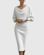 Reina - Women's Cowl Neck Long Sleeve Bodycon Dress