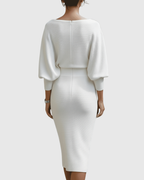 Reina - Women's Cowl Neck Long Sleeve Bodycon Dress
