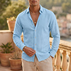 Richard - Men's Button-Front Linen Shirt