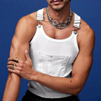Roman - Men's Ribbed Tank Top with Buckle Straps