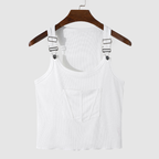 Roman - Men's Ribbed Tank Top with Buckle Straps