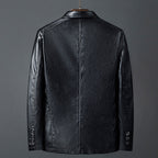 Ronan - Men's Leather Blazer with Button Front