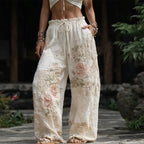 Sadie - Women's Floral Embroidered Wide-Leg Pants