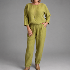 Samantha - Women's Round Neck 3/4 Sleeve Two-Piece Set