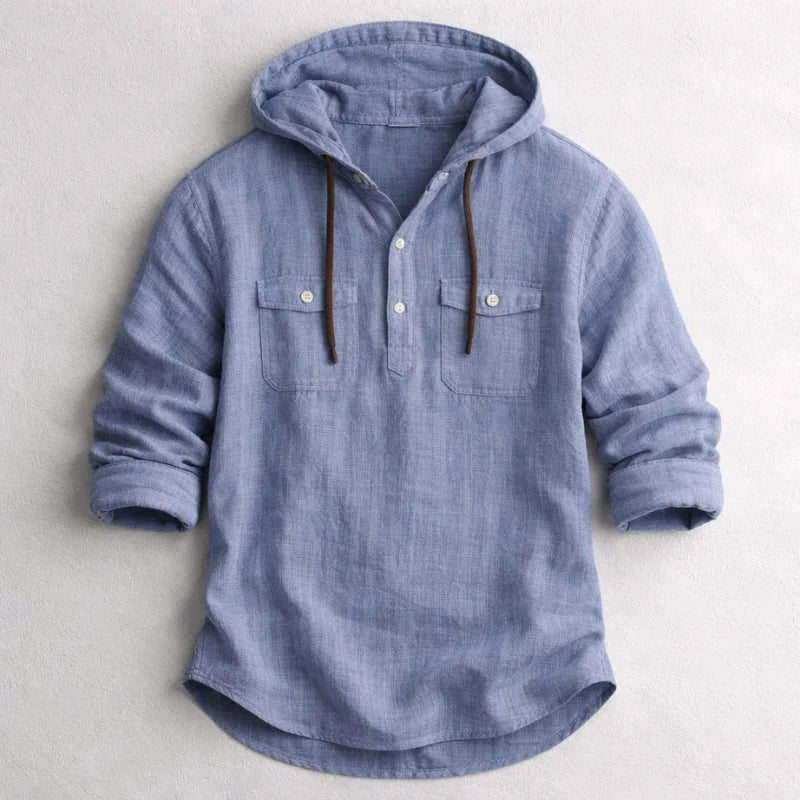 Samuel - Men's Hooded Shirt with Chest Pockets